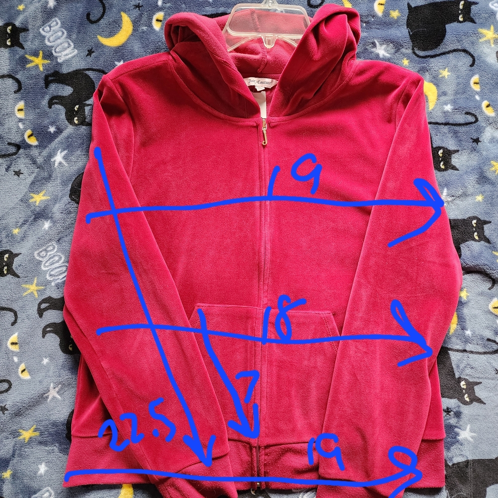 Juicy Couture Magenta Pink Velour Bedazzled Tracksuit Hoodie - Picture 10 of 10